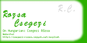 rozsa csegezi business card